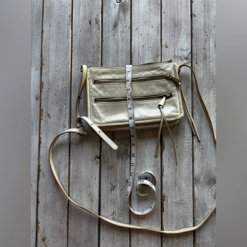 HOBO Cream Slim Crossbody Purse Leather Minimal Bag - Picture 4 of 11